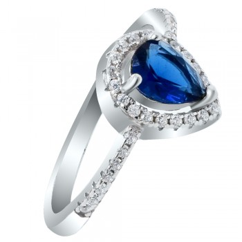 Ασημένιο δαχτυλίδι σταγόνα 925 με ζιργκόν