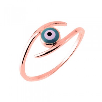 Ασημένιο δαχτυλίδι μάτι 925 σε ροζ χρώμα