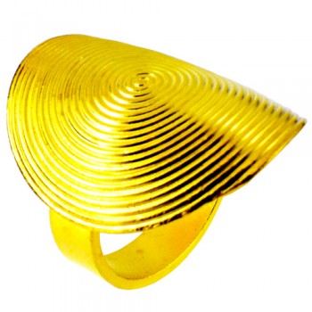 Ασημένιο επιχρυσωμένο αρχαϊκό δαχτυλίδι 925