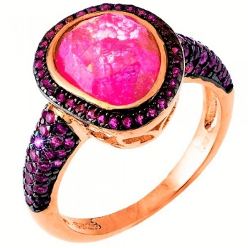 Ασημένιο δαχτυλίδι 925 σε ροζ χρώμα