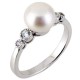 Ασημένιο δαχτυλίδι 925 με πέρλα και ζιργκόν