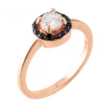 Ασημένιο δαχτυλίδι 925 σε ροζ χρώμα με ζιργκόν