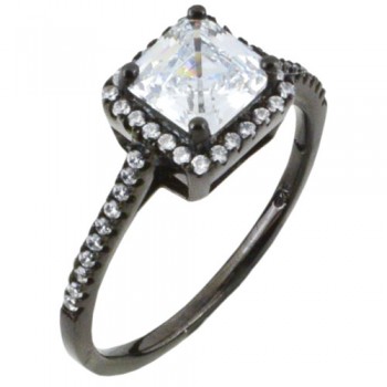 Ασημένιο δαχτυλίδι 925 με μαύρο επιπλατίνωμα