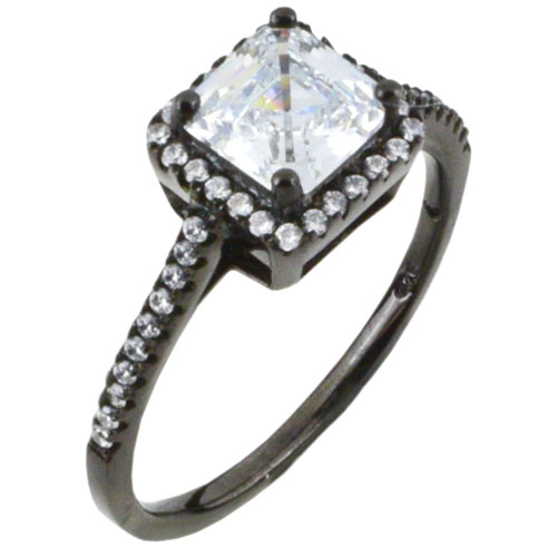 Ασημένιο δαχτυλίδι 925 με μαύρο επιπλατίνωμα