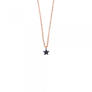 Ασημένιο κολιέ 925 σε ροζ χρώμα με ζιργκόν