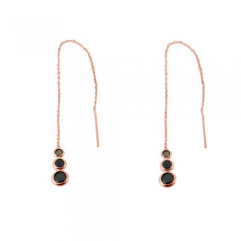 Ασημένια σκουλαρίκια 925 σε ροζ χρώμα με ζιργκόν