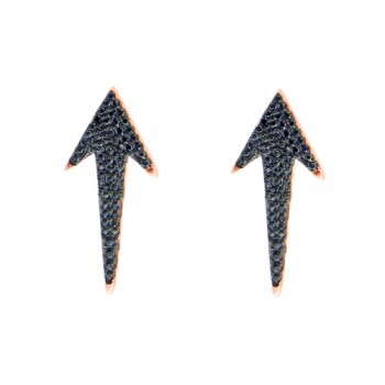 Ασημένια σκουλαρίκια 925 σε ροζ χρώμα με ζιργκόν