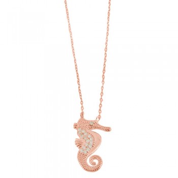 Ασημένιο κολιέ 925 σε ροζ χρώμα