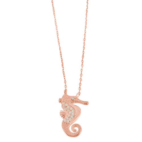 Ασημένιο κολιέ 925 σε ροζ χρώμα