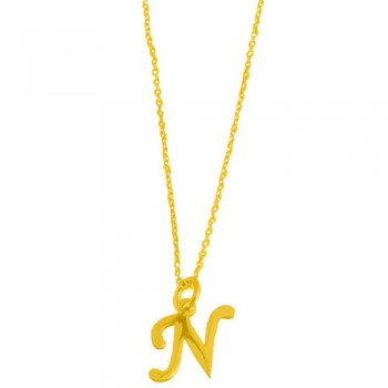 Ασημένιο επιχρυσωμένο κολιέ μονόγραμμα 925