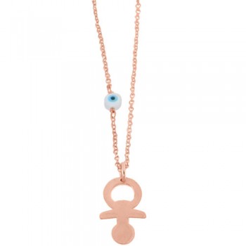 Ασημένιο κολιέ 925 σε ροζ χρώμα