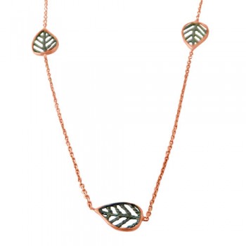 Ασημένιο κολιέ 925 σε ροζ χρώμα