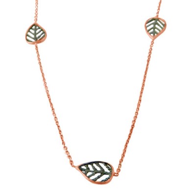 Ασημένιο κολιέ 925 σε ροζ χρώμα