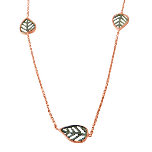 Ασημένιο κολιέ 925 σε ροζ χρώμα