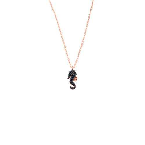 Ασημένιο κολιέ 925 σε ροζ χρώμα με ζιργκόν