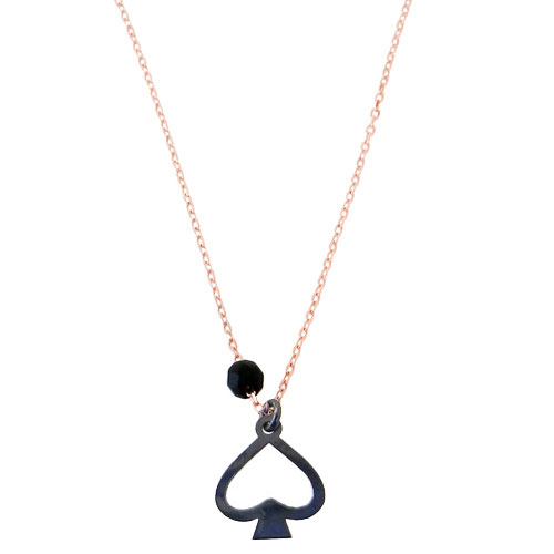 Ασημένιο κολιέ 925 σε ροζ χρώμα με ζιργκόν