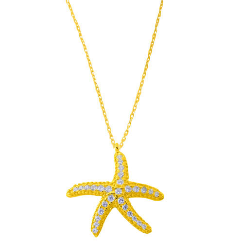 Ασημένιο επιχρυσωμένο κολιέ 925 με ζιργκόν