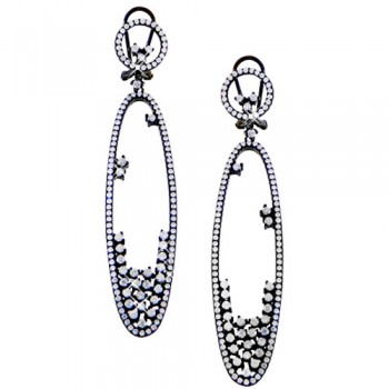 Ασημένια σκουλαρίκια 925 με μαύρο επιπλατίνωμα