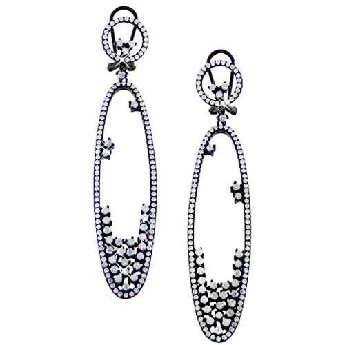 Ασημένια σκουλαρίκια 925 με μαύρο επιπλατίνωμα