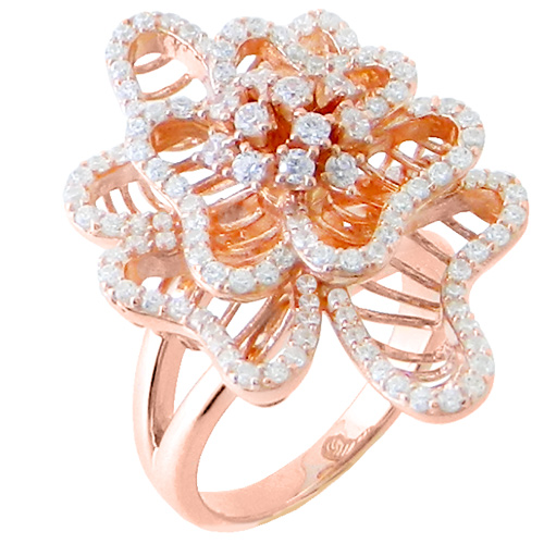 Ασημένιο δαχτυλίδι 925 σε ροζ χρώμα με ζιργκόν