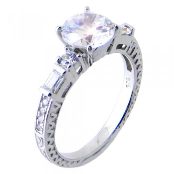 Ασημένιο μονόπετρο δαχτυλίδι 925 με ζιργκόν