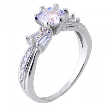 Ασημένιο μονόπετρο δαχτυλίδι 925