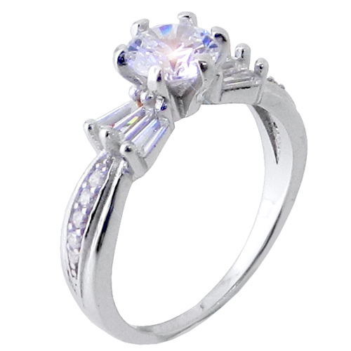 Ασημένιο μονόπετρο δαχτυλίδι 925