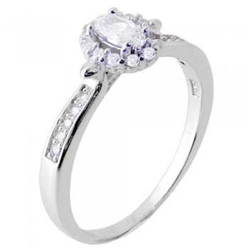 Ασημένιο μονόπετρο δαχτυλίδι 925