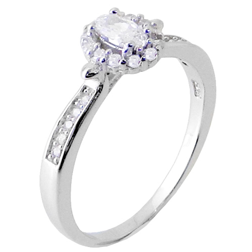 Ασημένιο μονόπετρο δαχτυλίδι 925