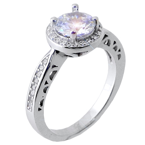 Ασημένιο μονόπετρο δαχτυλίδι 925 με ζιργκόν