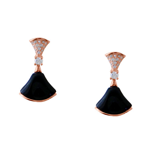 Ασημένια σκουλαρίκια 925 σε ροζ χρώμα