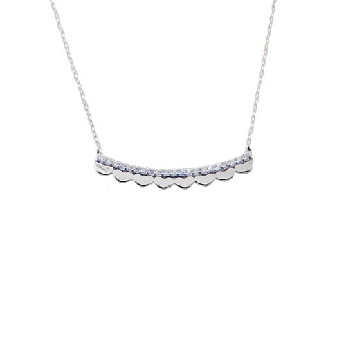 Ασημένιο κολιέ μπάρα 925 με ζιργκόν