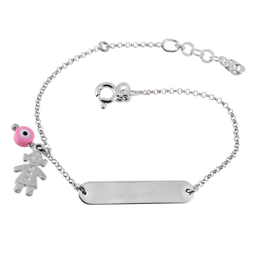 Ασημένιο παιδικό βραχιόλι ταυτότητα 925