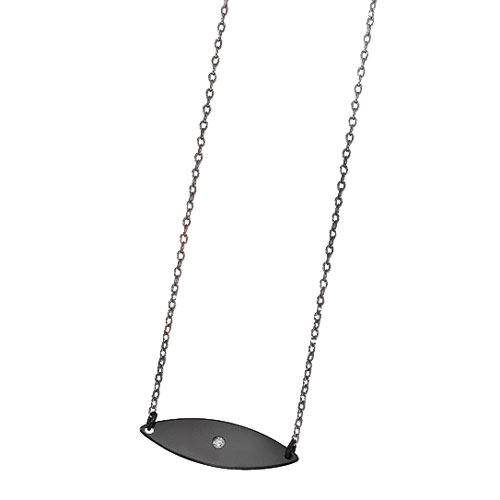 Ασημένιο κολιέ μάτι 925 με μαύρο επιπλατίνωμα