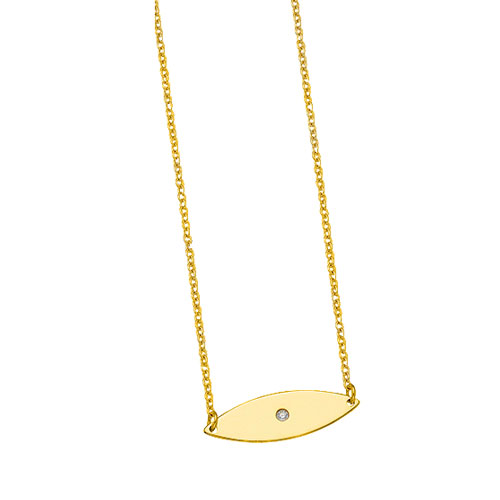 Ασημένιο επιχρυσωμένο κολιέ μάτι 925