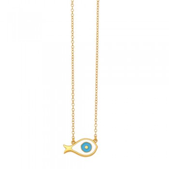 Ασημένιο επιχρυσωμένο κολιέ 925