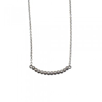 Ασημένιο κολιέ μπάρα 925 με μαύρο επιπλατίνωμα