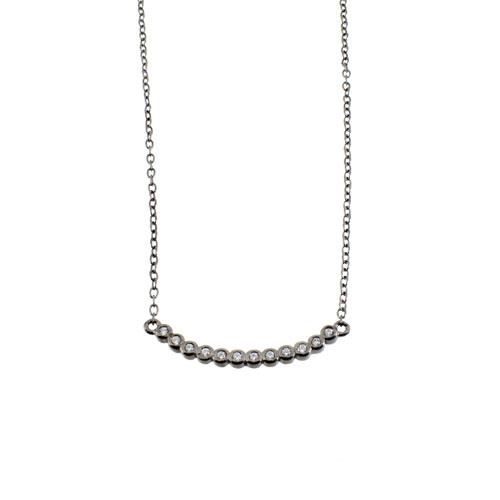 Ασημένιο κολιέ μπάρα 925 με μαύρο επιπλατίνωμα