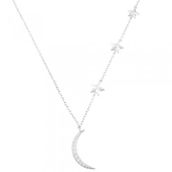 Ασημένιο κολιέ φεγγάρι 925