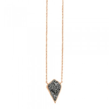 Ασημένιο κολιέ 925 σε ροζ χρώμα με αχάτη