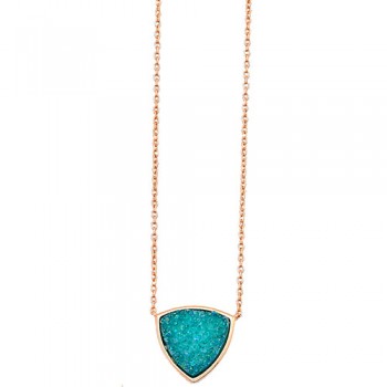 Ασημένιο κολιέ 925 σε ροζ χρώμα με αχάτη