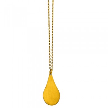 Ασημένιο επιχρυσωμένο κολιέ σταγόνα