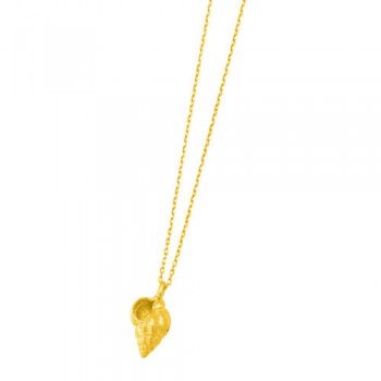 Ασημένιο επιχρυσωμένο κολιέ όστρακο 925