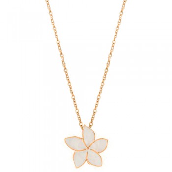 Ασημένιο επιχρυσωμένο κολιέ λουλούδι 925