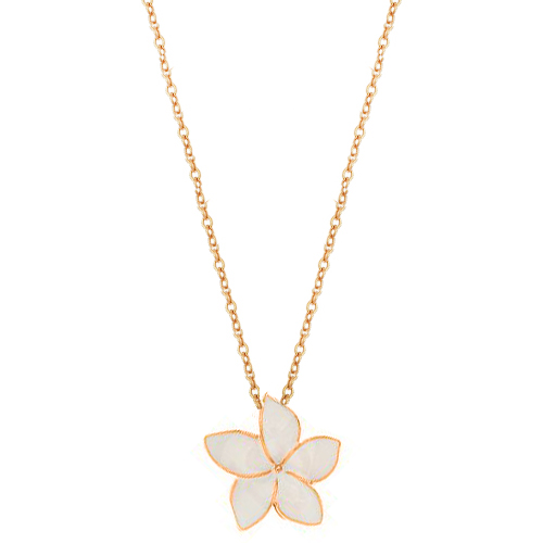 Ασημένιο επιχρυσωμένο κολιέ λουλούδι 925