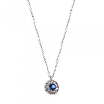 Ασημένιο κολιέ ροζέτα 925 με ζιργκόν