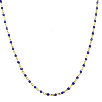 Ασημένιο επιχρυσωμένο κολιέ αλυσίδα 925 με σμάλτο