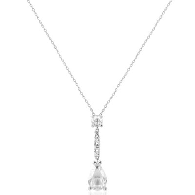 Ασημένιο κολιέ σταγόνα 925 με ζιργκόν