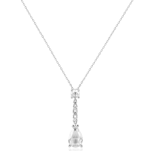Ασημένιο κολιέ σταγόνα 925 με ζιργκόν