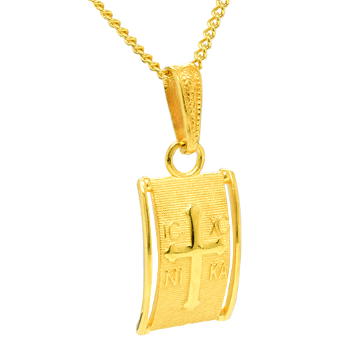 Ασημένιο επιχρυσωμένο κωνσταντινάτο κολιέ 925